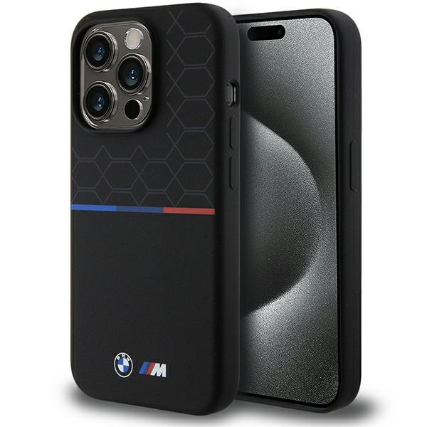 Hülle Bmw Bmhmp15l22smpk IPhone 15 Pro 6.1" Schwarz/Schwarz Hartcase M Silikon Muster MagSafe Case