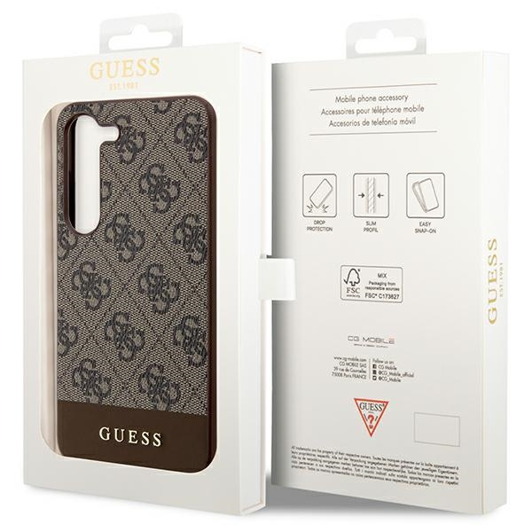 Hülle Guess GUHCS23MG4GLBR S23 Plus S916 braun/braun hartcase 4G Stripe Kollektion