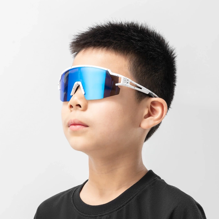 Rockbros Kinder-Fahrradbrille, polarisiert, UV-Schutz, Weiß