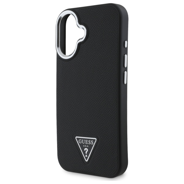 Etui Guess iPhone 16 Plus 6.7" czarny/black hardcase Grained Triangle MagSafe