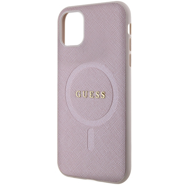 Hülle Guess GUHMN61PSAHMCP iPhone 11 / Xr 6.1" rosa/rosa hartcase Saffiano MagSafe Case