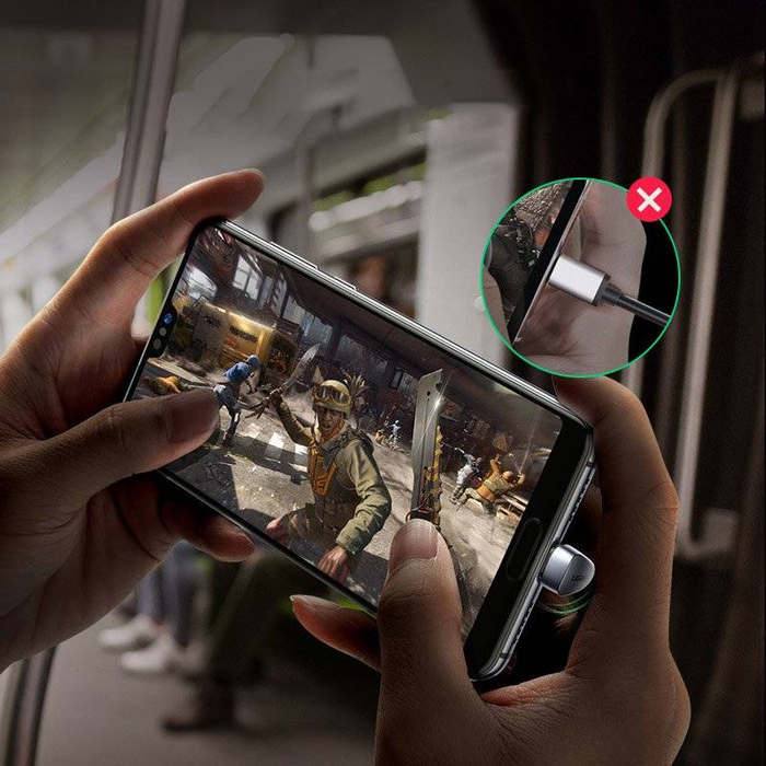 Ugreen nylonový úhlový kabel USB kabel - USB Typ C 1 m 3 A 18 W Quick Charge AFC FCP pro hráče šedý (70313)