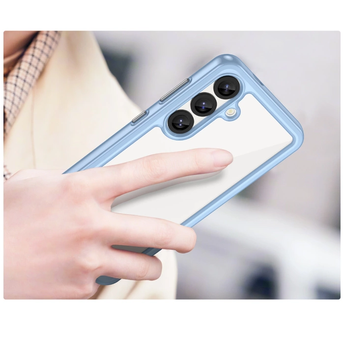 Outer Space Case Silikonhülle mit Gelrahmen für Samsung Galaxy S25 – blau