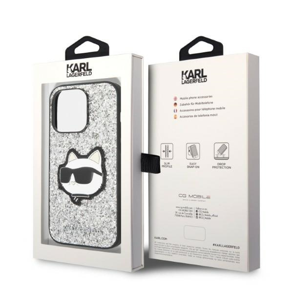 Etui Karl Lagerfeld Klhcp14xg2cps Iphone 14 Pro Max 6,7" Srebrny/silver Hardcase Glitter Choupette Patch Case