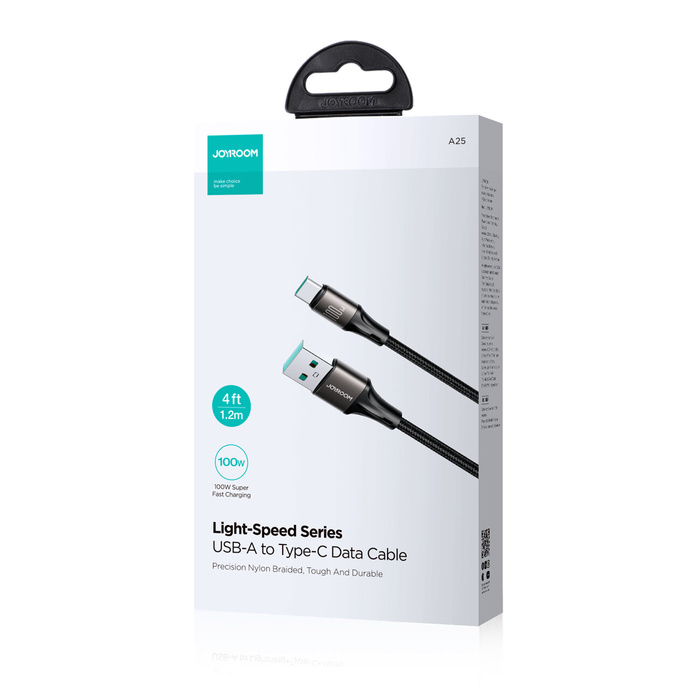 Cavo di trasferimento rapido USB-A / USB-C Joyroom Light-Speed ​​Series SA25-AC6 100 W 1,2 m - Nero