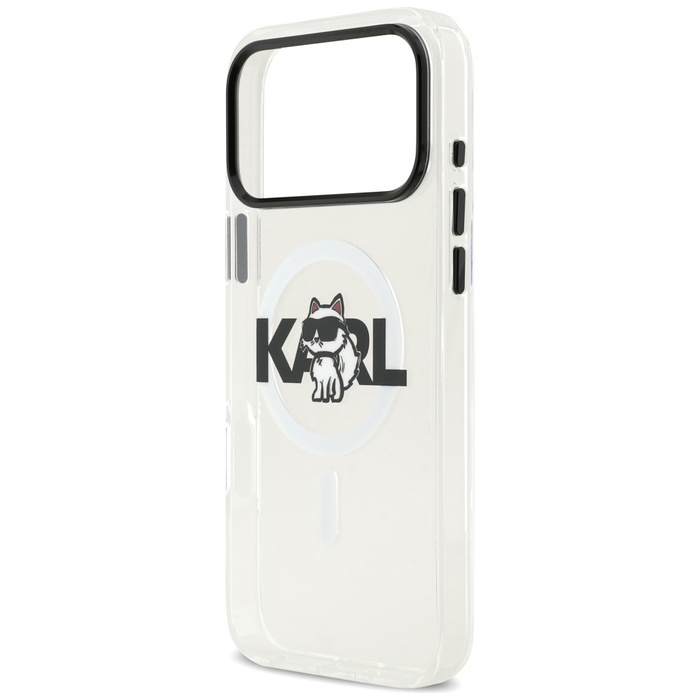Etui Karl Lagerfeld IML Choupette Sketch Logo MagSafe do iPhone 17 Pro Max przezroczysty