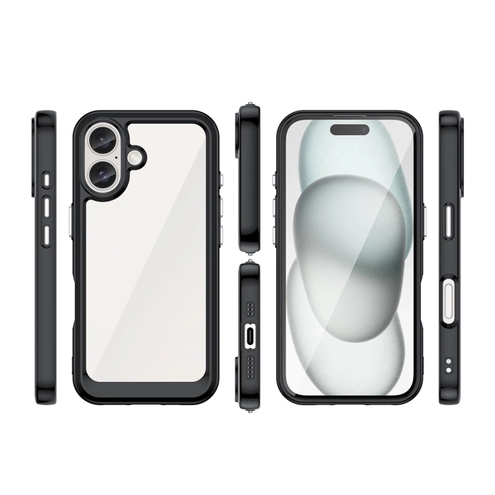 Outer Space Case with Gel Frame for iPhone 16 Plus - Black