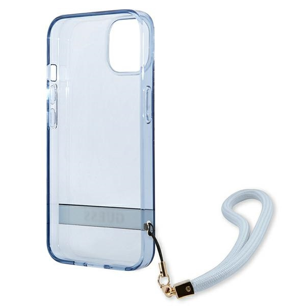 Hülle GUESS Apple iPhone 13 Durchsichtige Heftklammer Blau Hartcase