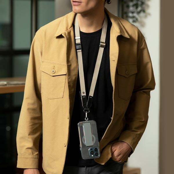 UNIQ Vista uniwersalna smycz do telefonu2w1 biały/peral white