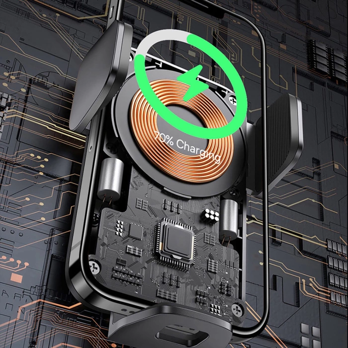 Baseus Wisdom Induktionsladegerät Autotelefonhalter für Haftnotizen schwarz (CGZX000001)