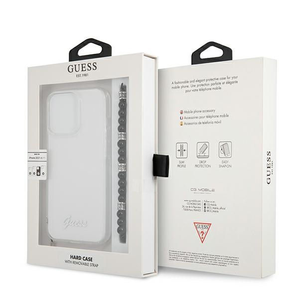 Pouzdro GUESS Apple iPhone 13 13 Pro Black Pearl Clear Hardcase