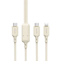 Dudao L7SF 2v1 kabel USB-C - USB-C / Lightning 100W 1,2m - béžový