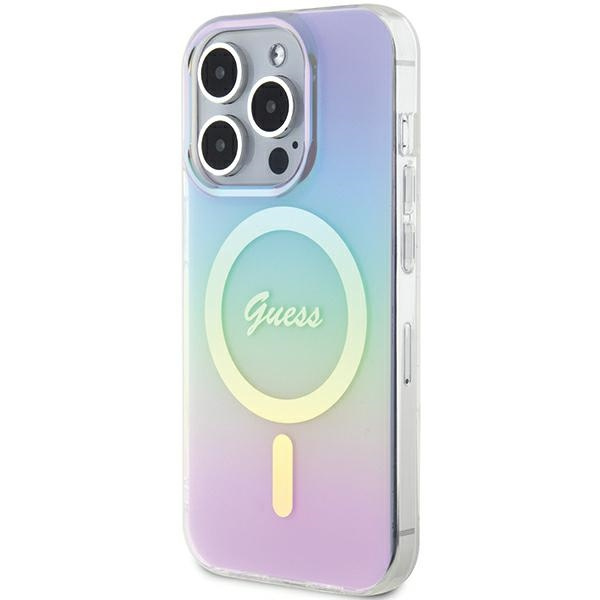 Case Guess GUHMP15LHITSU iPhone 15 Pro 6.1" purple/purple hardcase IML Iridescent MagSafe Case