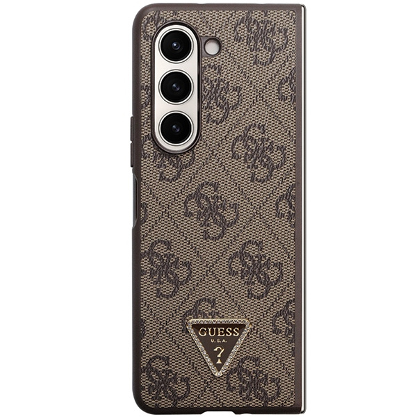 Case Guess GUHCZFD5P4TDPW F946 Galaxy Z Fold 5 brown/brown hardcase Leather 4G Triangle Strass Case