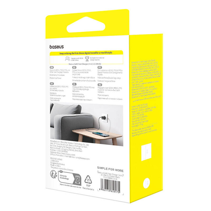 Ładowarka Baseus GaN5 mini 1C, 25W (czarny)
