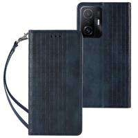 Magnet Strap Case Case pro Xiaomi Redmi Note 11 Pro Pouch Wallet + Mini Lanyard Pendant Blue