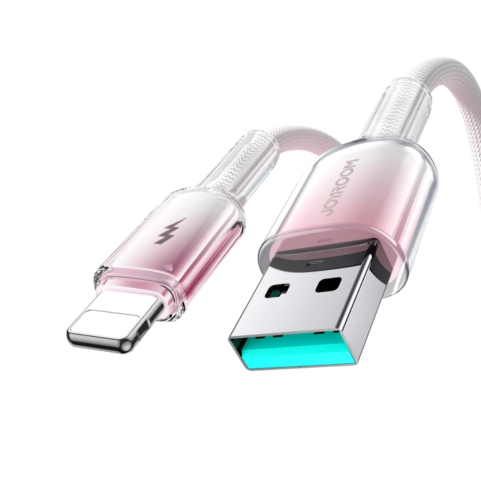 Joyroom S-A42 Crystal-Clear Serie 3A USB-A – Lightning Kabel 1,2 m – Weiß