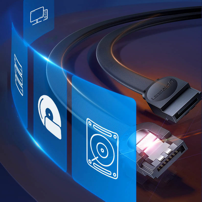 UGREEN kábel SATA 3.0 0.5m fekete (US217)