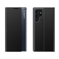 Nové pouzdro Sleep View Case pro Samsung S24 Ultra s klopou - černé