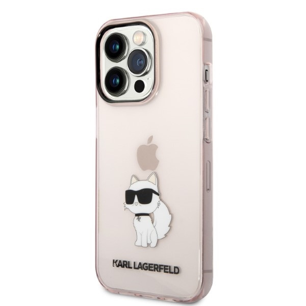Puzdro Karl Lagerfeld iPhone 14 Pro 6,1" ružová/ružová hardcase Ikonik Choupette
