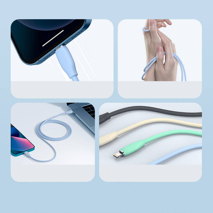 Baseus kabel, USB Type C - Lightning 20W kabel, 1,2 m dlouhý Jelly Liquid Silica Gel - černý