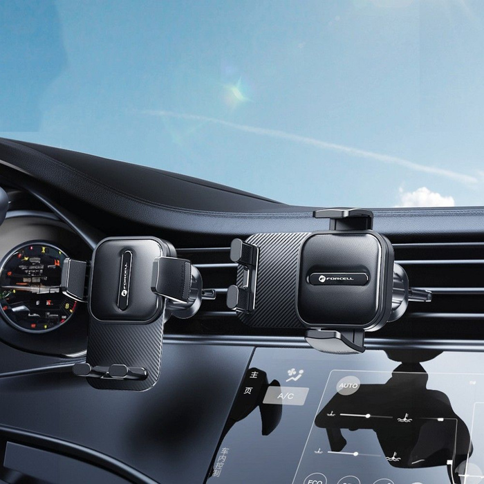 Uchwyt na telefon do samochodu uniwersalny Forcell F-Grip Guardian AV do kratki czarny