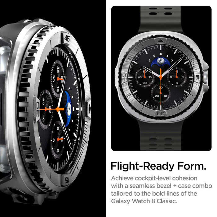 Spigen BISEL TUNE PRO PILOT SAMSUNG Galaxy Watch 8 CLASSIC (46 MM) PLATA