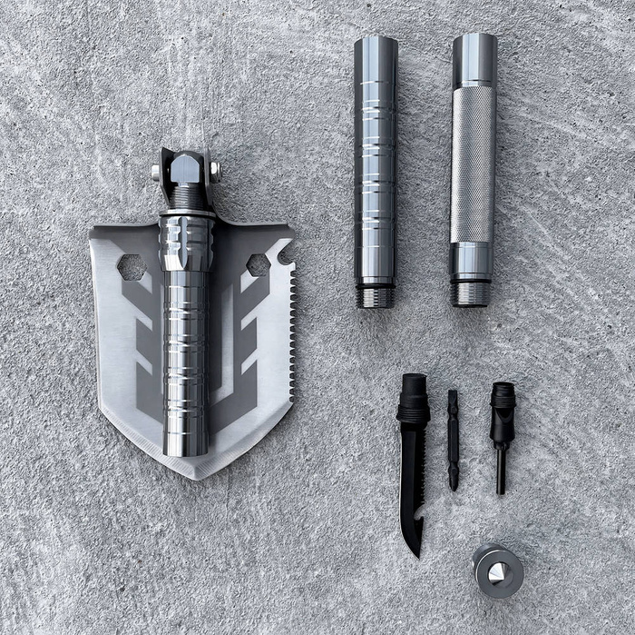 Multifunctional folding shovel 10in1 survival knife screwdriver glass breaker