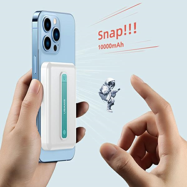 USAMS Powerbank PB64 10000mAh 20W QC3.0+PD Magnetic Wireless Fast Charge weiß/weiß 10KCD17302 (US-CD173)