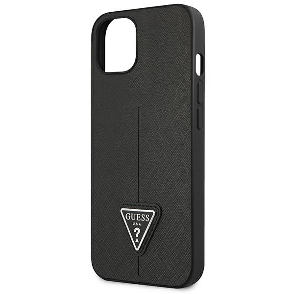 Case GUESS Apple iPhone 13 Mini SaffianoTriangle Logo Black Hardcase