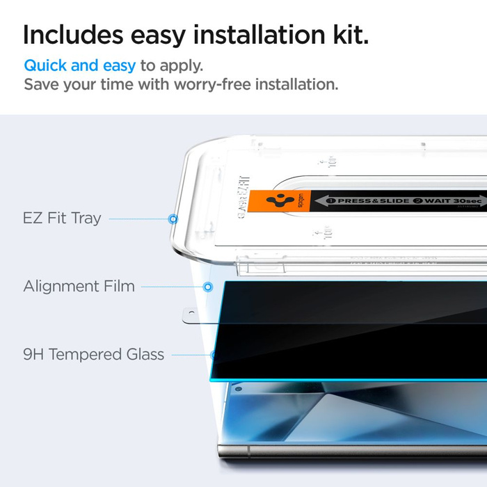 Tempered Glass Spigen GLAS.TR "EZ FIT" 2-PACK GALAXY S24 ULTRA PRIVACY