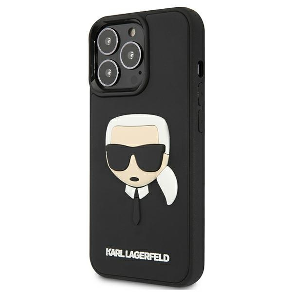 Karl Lagerfeld KLHCP13LKH3DBK iPhone 13 Pro / 13 6,1" fekete/fekete keménytok, 3D gumi Karl fej