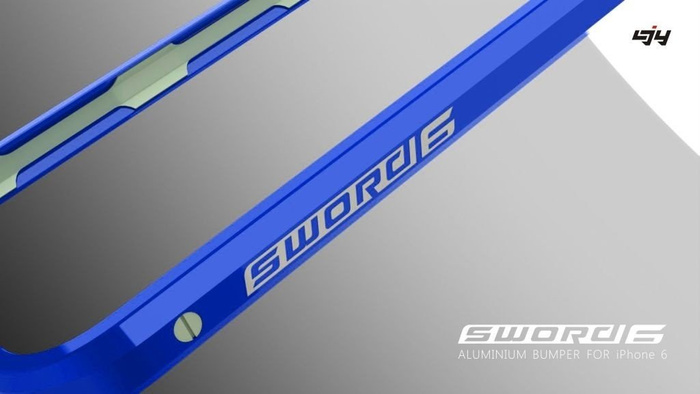 Puzdro LJY Sword 6 iPhone 6 6S Hliníkový rám nárazníka modrý