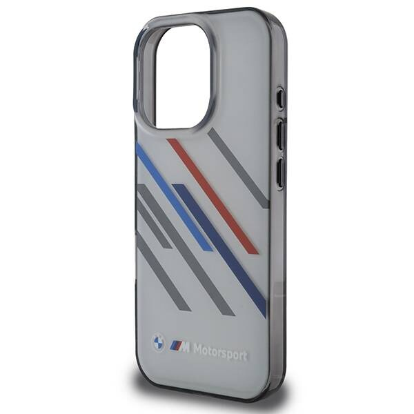 Case BMW iPhone 16 Pro Max 6.9" grey/grey hardcase Motosport IML Random Stripes