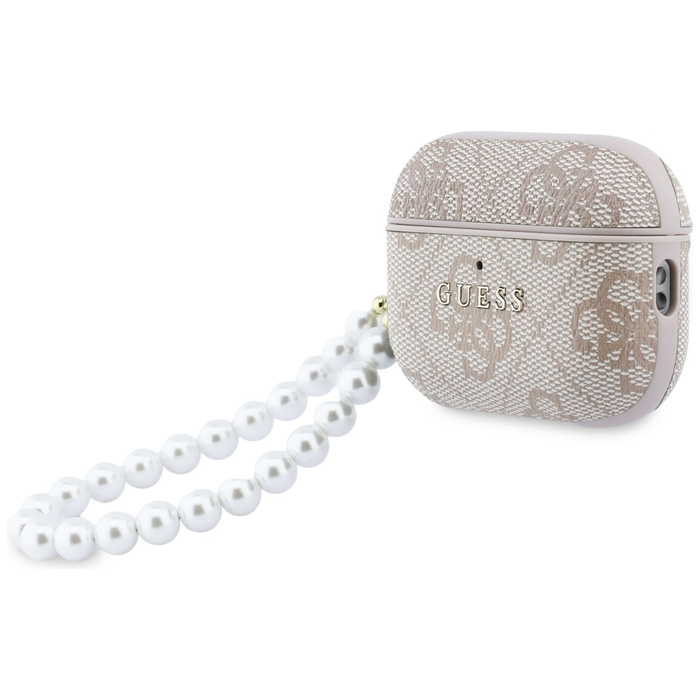Etui Guess 4G Pearl Strap do AirPods Pro 3 różowy
