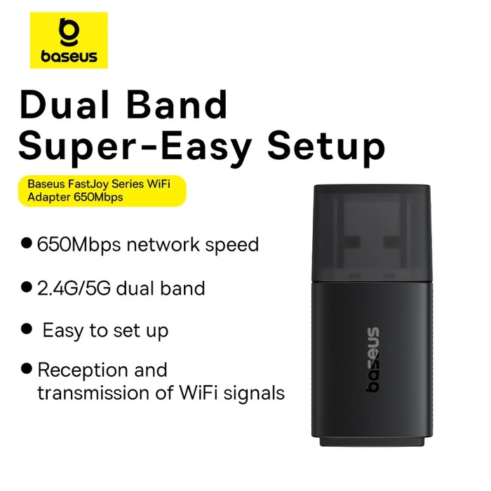 Carte réseau USB Baseus BS-OH170 650 Mb/s 5 GHz - noire