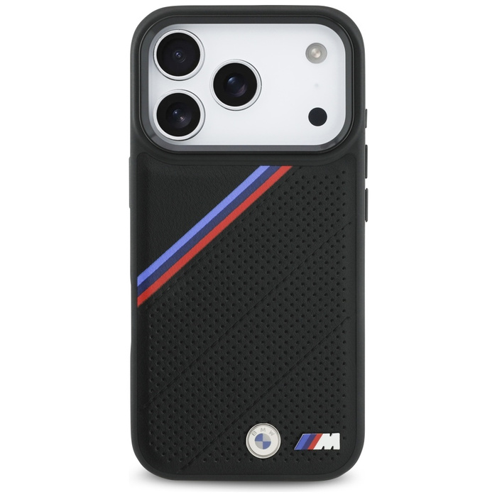 Etui BMW M Tricolor Metal Logo MagSafe   do iPhone 17 Pro czarny
