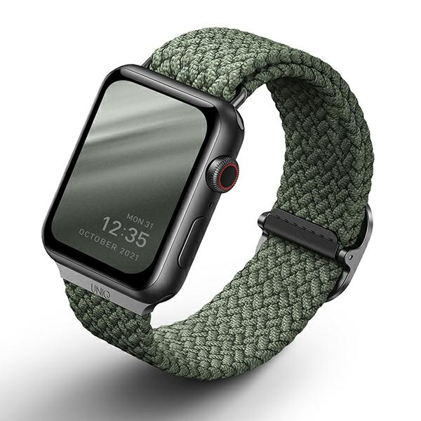 UNIQ bracelet Aspen Apple Watch 40/38/41mm Tressé vert/vert cyprès
