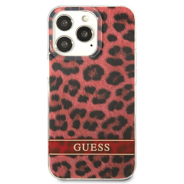 Case GUESS Apple iPhone 13 13 Pro Leopard Red Hardcase