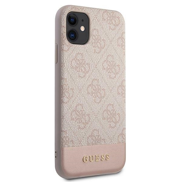 Pevné Pouzdro GUESS Apple iPhone 11 4G Stripe Collection Pink Hardcase