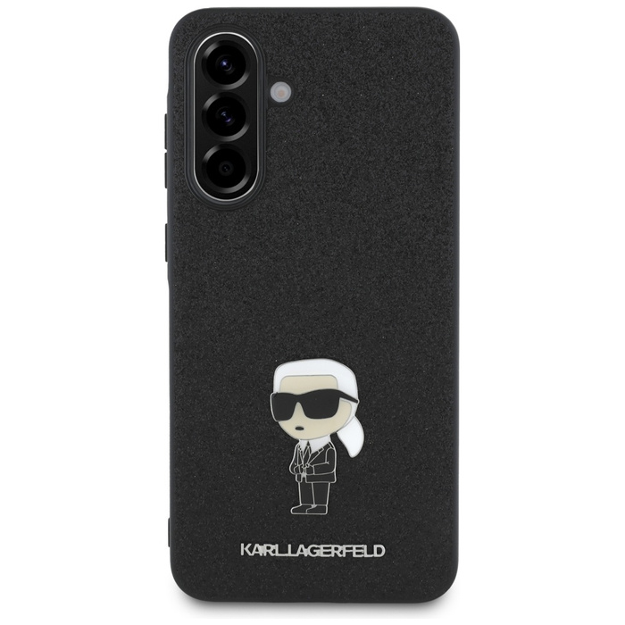 Etui Karl Lagerfeld Fixed Glitter Ikonik Logo Metal Pin do Samsung Galaxy A36 czarny
