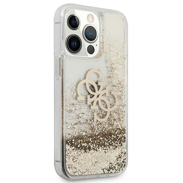 Case GUESS Apple iPhone 13 Pro Max 4G Big Liquid Glitter Gold Hardcase