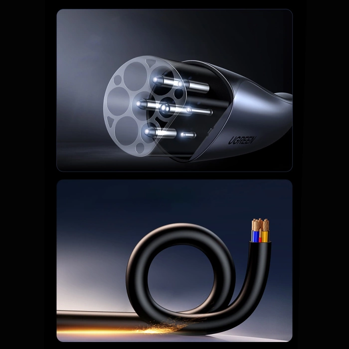 Ugreen EV708 Elektroauto-Ladekabel 32A 22kW 5m IP55 - Schwarz