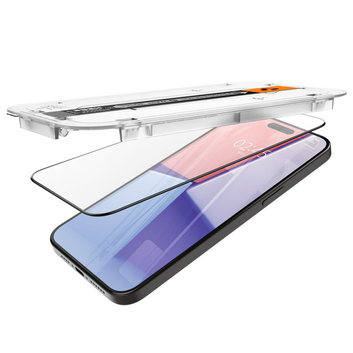 Tempered Glass Spigen Glas.tr "ez Fit" Fc 2-pack iPhone 15 Pro Max Black