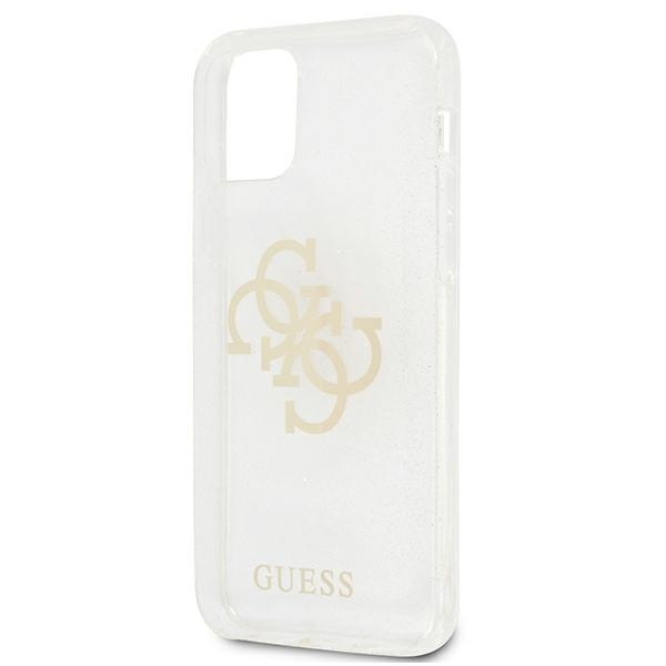 Cover GUESS Apple iPhone 12 Pro Max Glitter 4G Big Logo Clear Hardcase