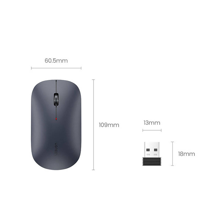 Souris USB sans fil pratique Ugreen noir (mu001)