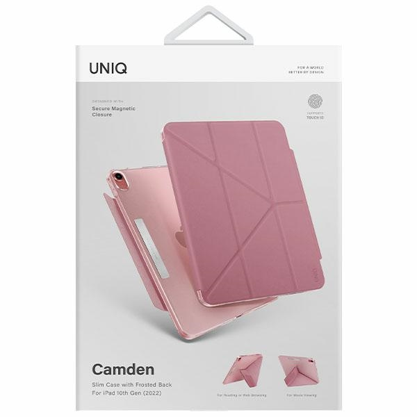 UNIQ case Camden iPad 10th gen (2022) pink/rouge pink Antimicrobial