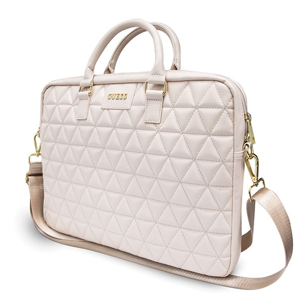 GUESS Laptop Bag 15 Quilted Pink Case