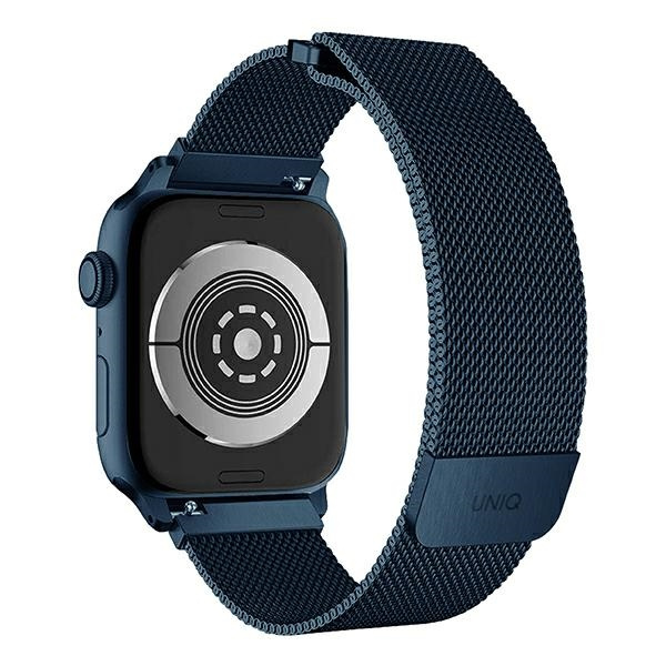 UNIQ bracelet Dante Apple Watch Série 4/5/6/7/SE 38/40/41mm. Bleu acier inoxydable/bleu cobalt