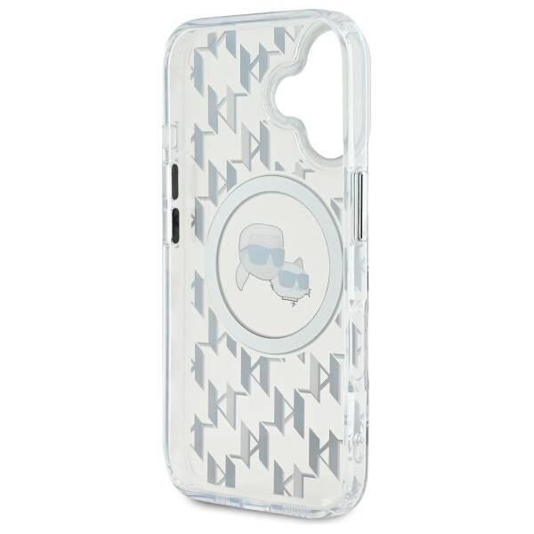 Etui Karl Lagerfeld iPhone 16 6.1" przezroczysty/transparent IML Monogram Karl&Choupette Head MagSafe
